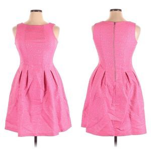 GABBY SKYE Circle Dot Print Fit Flare Pocket Dress 10